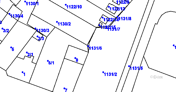 Parcela st. 1131/6 v KÚ Novosedlice, Katastrální mapa