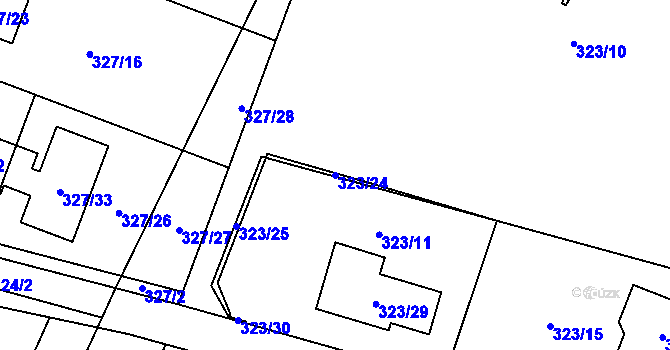 Parcela st. 323/24 v KÚ Novosedlice, Katastrální mapa