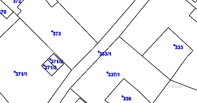 Parcela st. 353/1 v KÚ Novosedlice, Katastrální mapa