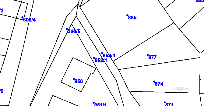 Parcela st. 853/1 v KÚ Novosedlice, Katastrální mapa