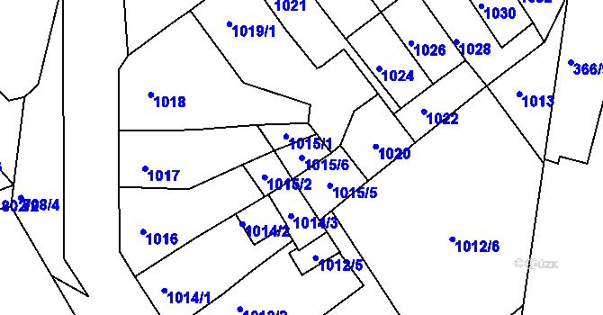 Parcela st. 1015/6 v KÚ Novosedlice, Katastrální mapa