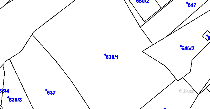 Parcela st. 638/1 v KÚ Novosedlice, Katastrální mapa