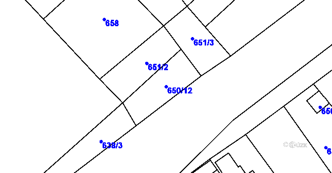 Parcela st. 650/12 v KÚ Novosedlice, Katastrální mapa