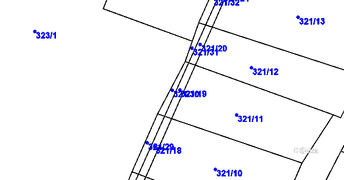 Parcela st. 321/30 v KÚ Novosedlice, Katastrální mapa