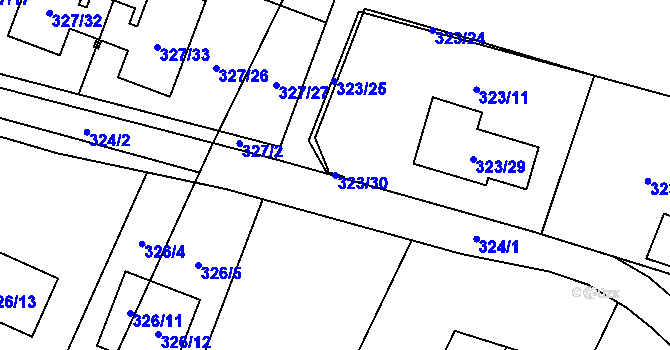Parcela st. 323/30 v KÚ Novosedlice, Katastrální mapa