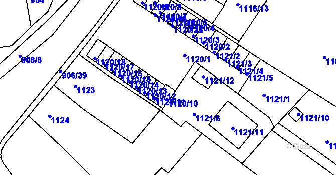 Parcela st. 1120/24 v KÚ Novosedlice, Katastrální mapa