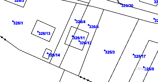 Parcela st. 326/12 v KÚ Novosedlice, Katastrální mapa