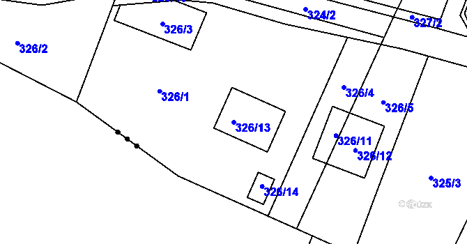 Parcela st. 326/13 v KÚ Novosedlice, Katastrální mapa
