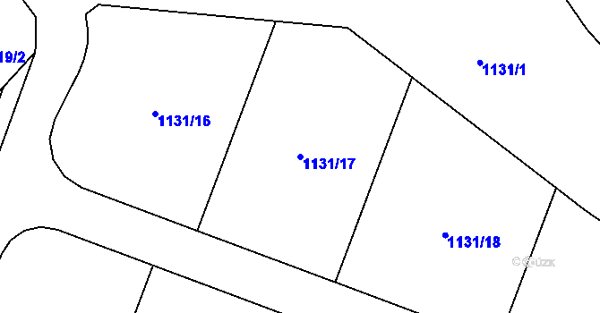 Parcela st. 1131/17 v KÚ Novosedlice, Katastrální mapa