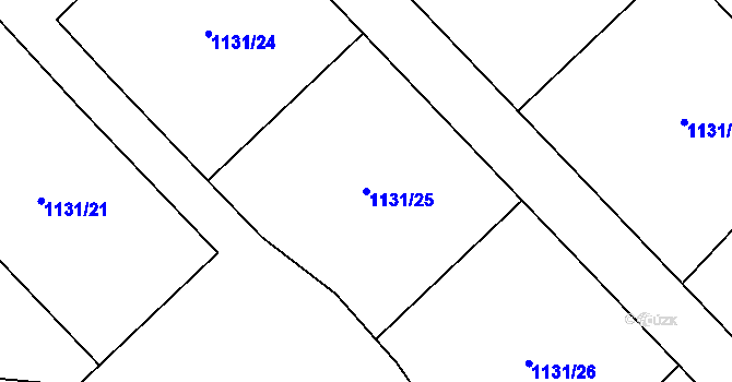 Parcela st. 1131/25 v KÚ Novosedlice, Katastrální mapa