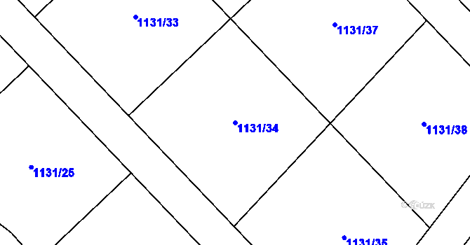 Parcela st. 1131/34 v KÚ Novosedlice, Katastrální mapa