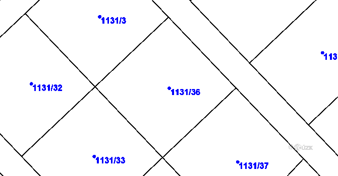 Parcela st. 1131/36 v KÚ Novosedlice, Katastrální mapa