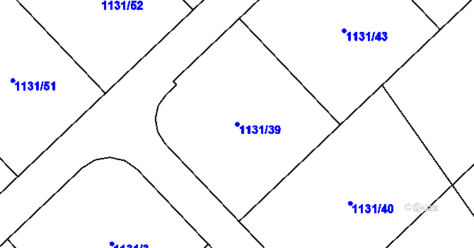 Parcela st. 1131/39 v KÚ Novosedlice, Katastrální mapa