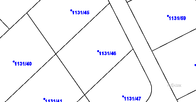 Parcela st. 1131/46 v KÚ Novosedlice, Katastrální mapa