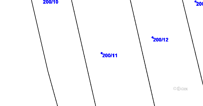 Parcela st. 200/11 v KÚ Novosedly u Rakovníka, Katastrální mapa