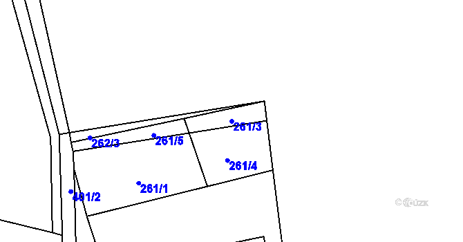 Parcela st. 261/3 v KÚ Novosedly u Rakovníka, Katastrální mapa
