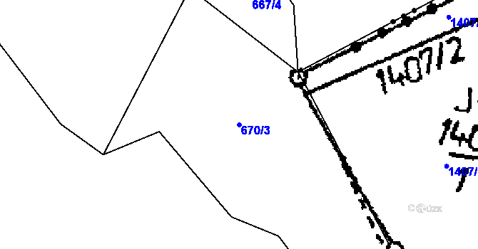 Parcela st. 670/3 v KÚ Koclov, Katastrální mapa