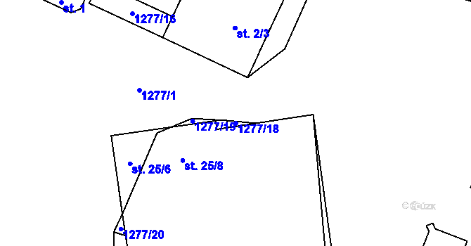 Parcela st. 1277/18 v KÚ Novosedly u Strakonic, Katastrální mapa