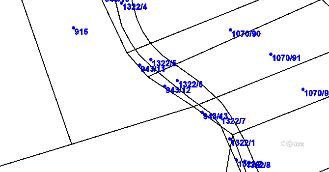 Parcela st. 943/12 v KÚ Novosedly u Strakonic, Katastrální mapa