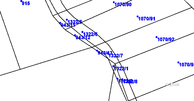 Parcela st. 943/13 v KÚ Novosedly u Strakonic, Katastrální mapa