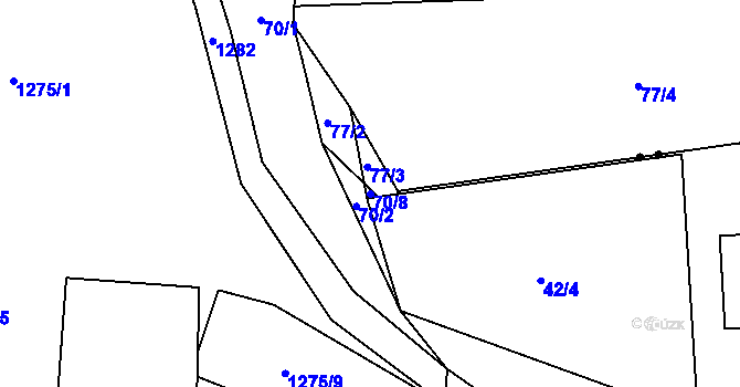 Parcela st. 70/8 v KÚ Novosedly u Strakonic, Katastrální mapa