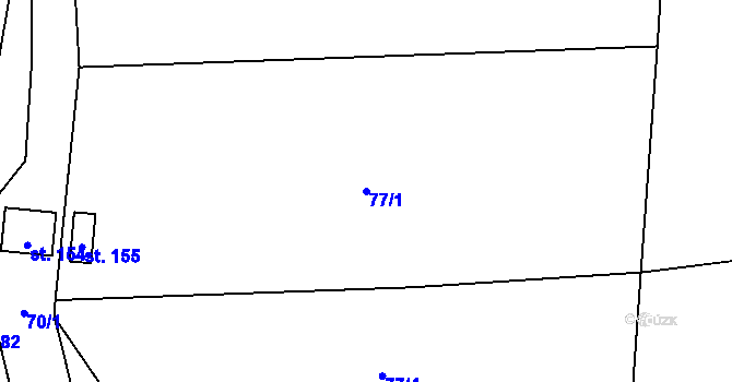 Parcela st. 77/1 v KÚ Novosedly u Strakonic, Katastrální mapa