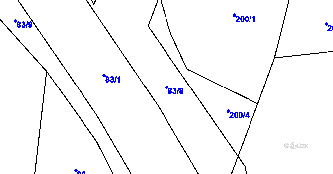 Parcela st. 83/8 v KÚ Novosedly u Strakonic, Katastrální mapa