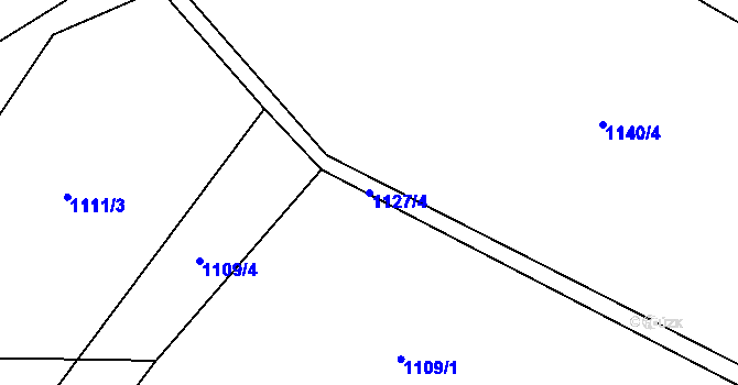 Parcela st. 1127/4 v KÚ Novosedly u Strakonic, Katastrální mapa