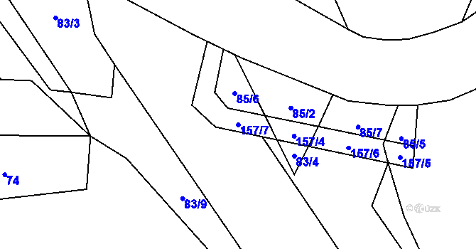 Parcela st. 157/7 v KÚ Novosedly u Strakonic, Katastrální mapa