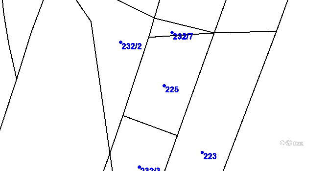 Parcela st. 225 v KÚ Novosedly u Strakonic, Katastrální mapa