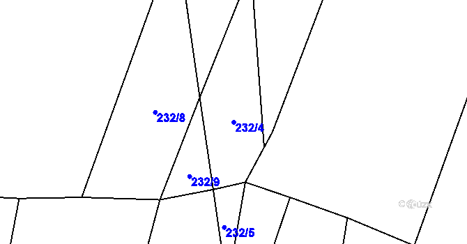 Parcela st. 232/4 v KÚ Novosedly u Strakonic, Katastrální mapa