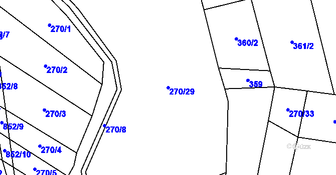Parcela st. 270/29 v KÚ Novosedly u Strakonic, Katastrální mapa