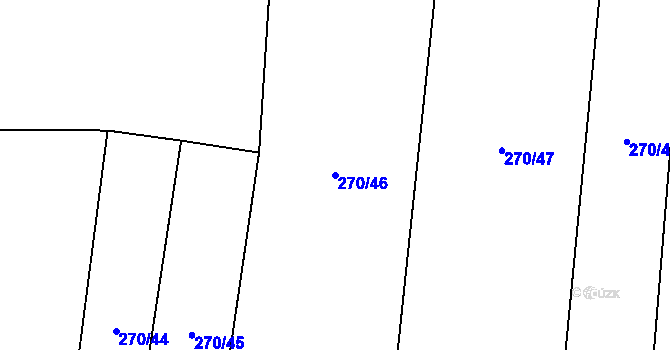 Parcela st. 270/46 v KÚ Novosedly u Strakonic, Katastrální mapa