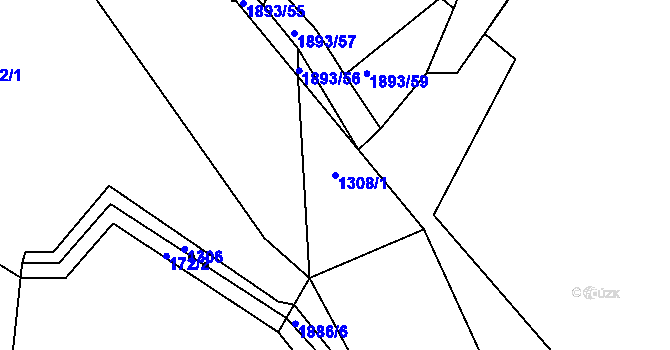 Parcela st. 1308/1 v KÚ Novosedly u Strakonic, Katastrální mapa