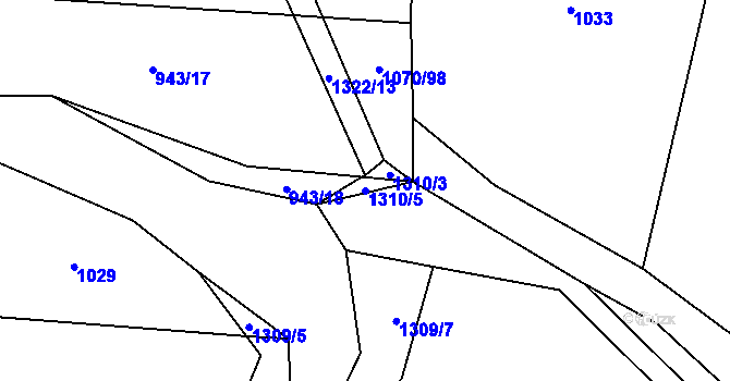 Parcela st. 1310/5 v KÚ Novosedly u Strakonic, Katastrální mapa