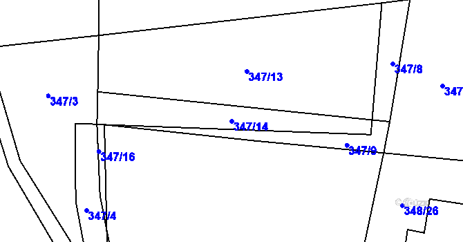 Parcela st. 347/14 v KÚ Novosedly u Strakonic, Katastrální mapa