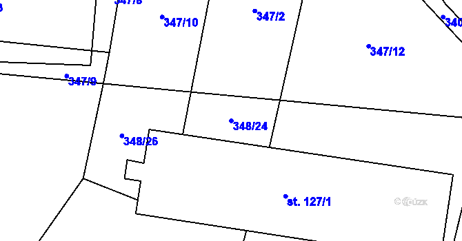 Parcela st. 348/24 v KÚ Novosedly u Strakonic, Katastrální mapa