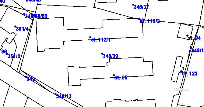 Parcela st. 348/39 v KÚ Novosedly u Strakonic, Katastrální mapa