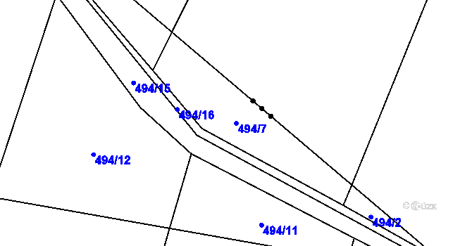 Parcela st. 494/7 v KÚ Novosedly u Strakonic, Katastrální mapa