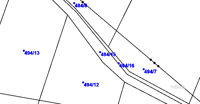Parcela st. 494/15 v KÚ Novosedly u Strakonic, Katastrální mapa