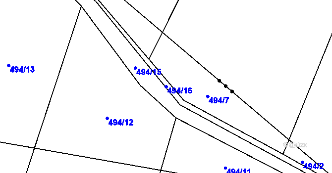 Parcela st. 494/16 v KÚ Novosedly u Strakonic, Katastrální mapa