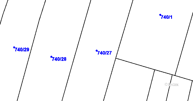 Parcela st. 740/27 v KÚ Novosedly u Strakonic, Katastrální mapa