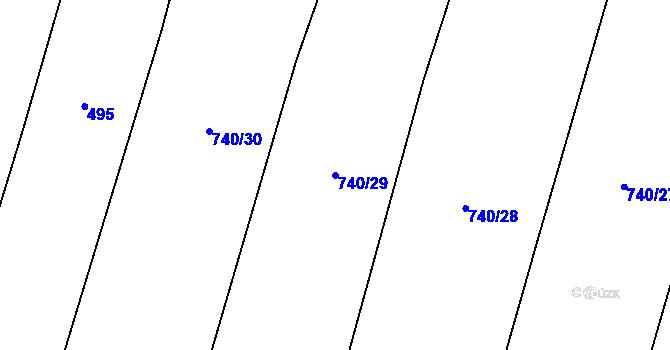 Parcela st. 740/29 v KÚ Novosedly u Strakonic, Katastrální mapa