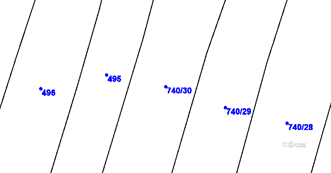 Parcela st. 740/30 v KÚ Novosedly u Strakonic, Katastrální mapa