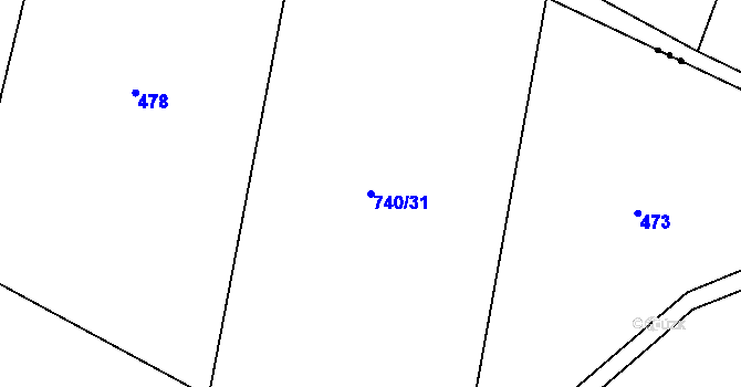 Parcela st. 740/31 v KÚ Novosedly u Strakonic, Katastrální mapa