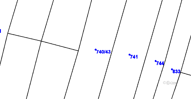 Parcela st. 740/43 v KÚ Novosedly u Strakonic, Katastrální mapa