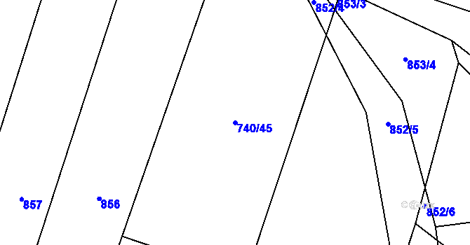 Parcela st. 740/45 v KÚ Novosedly u Strakonic, Katastrální mapa