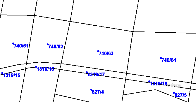Parcela st. 740/63 v KÚ Novosedly u Strakonic, Katastrální mapa