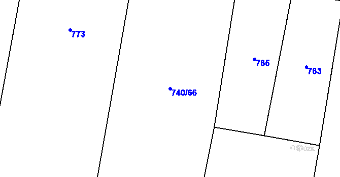 Parcela st. 740/66 v KÚ Novosedly u Strakonic, Katastrální mapa