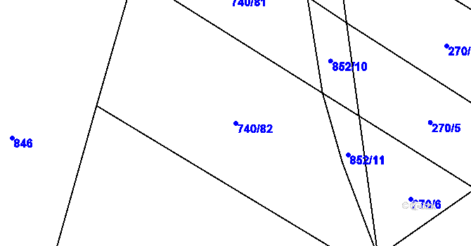 Parcela st. 740/82 v KÚ Novosedly u Strakonic, Katastrální mapa